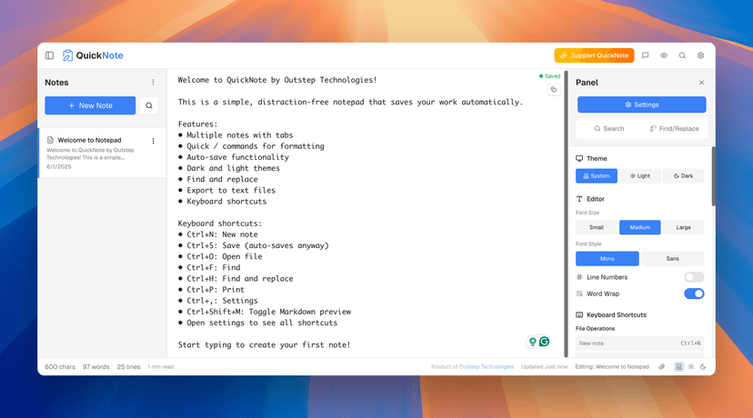 Free Web-Based Notepad